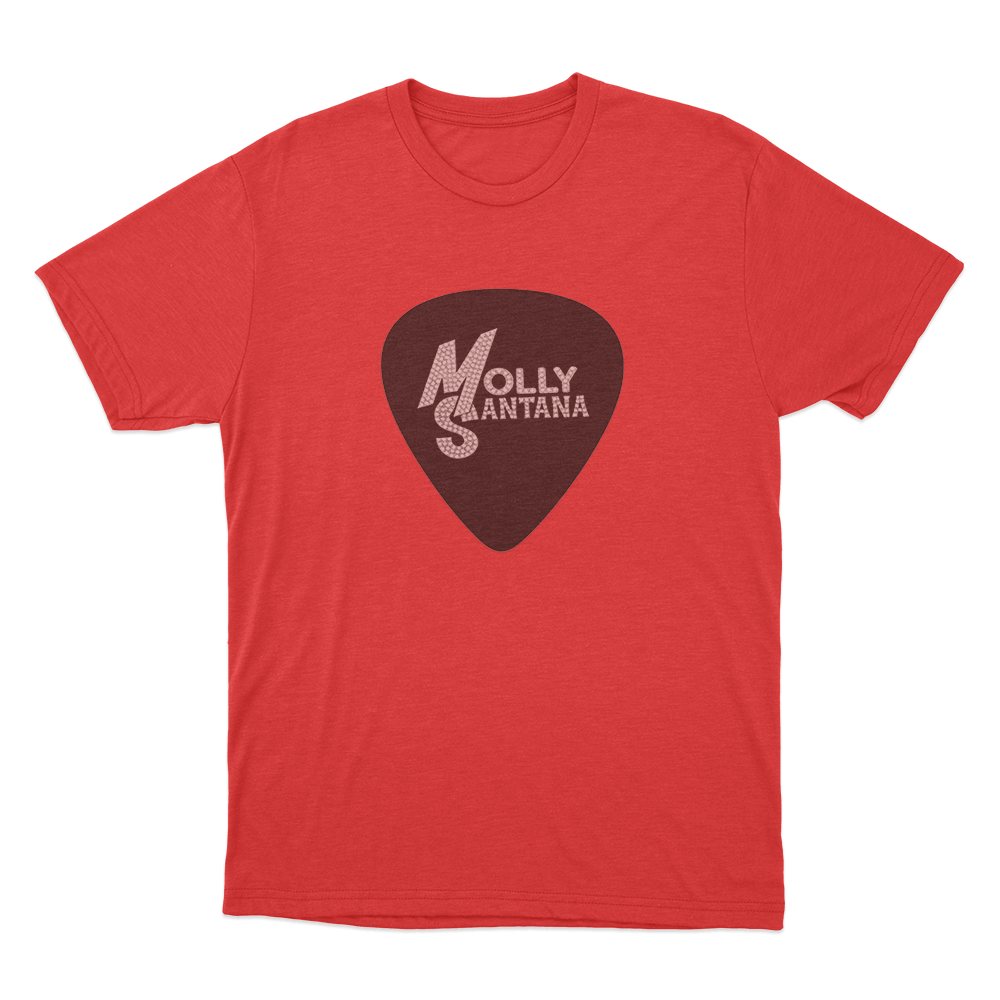 Molly Santana Guitar Pick Unisex T Shirt Red Molly Santana Guitar Pick Unisex T Shirt Red