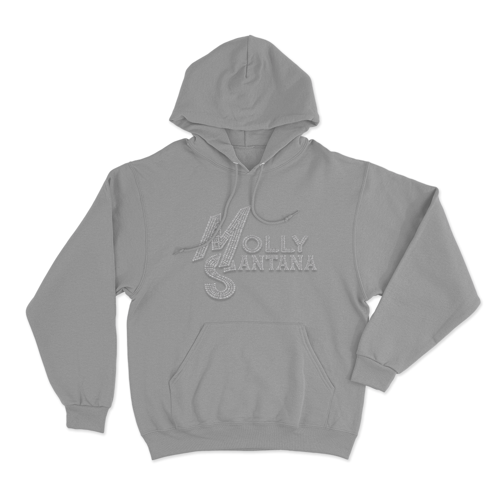 Molly Santana Rhinestone Logo Unisex Hoodie Grey Molly Santana Rhinestone Logo Unisex Hoodie Grey