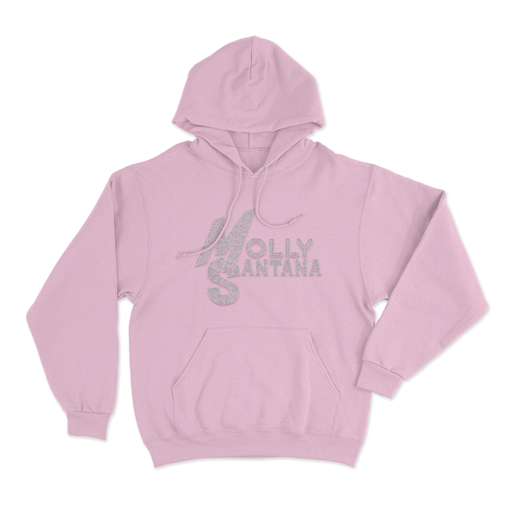 Molly Santana Rhinestone Logo Unisex Hoodie Pink Molly Santana Rhinestone Logo Unisex Hoodie Pink
