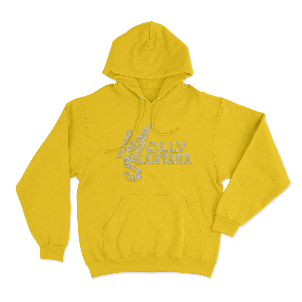 Molly Santana Rhinestone Logo Unisex Hoodie Yellow Molly Santana Rhinestone Logo Unisex Hoodie Yellow